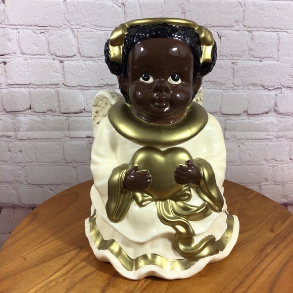 Vintage Jay Import Black Americana Angel Cookie Jar - Picture 1 of 15
